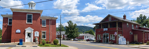 McVeytown streetscape with the historic borough core